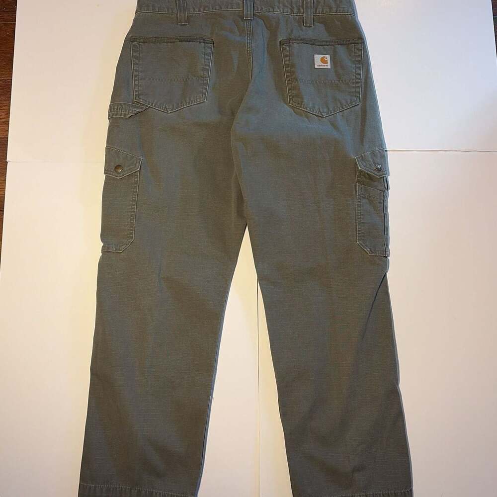 Vintage Carhartt Mens Olive Utility Carpenter Pants 36x30